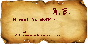Muzsai Balabán névjegykártya